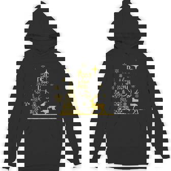 Peace Love Joy Christmas Tree Reindeer Snowflake Peace Love Unisex Hoodie - Monsterry