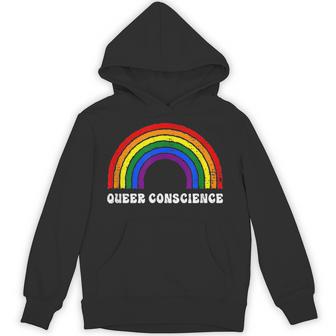 Queer Conscience Rainbow Gender Neutral Pride Androgyny Unisex Hoodie - Monsterry