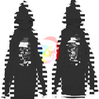 Rainbow Tie Dye Santa Skull Neon Nightmare Christmas Shirt Unisex Hoodie - Monsterry