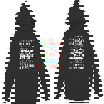 Retro Groovy Chillin With My NICU Snowmies Nurse Christmas Unisex Hoodie - Monsterry