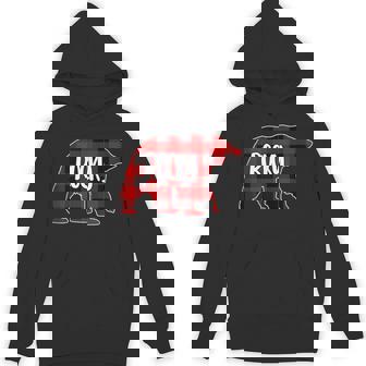 Rocky Bear Custom Red Buffalo Plaid Christmas Pajama Tank Top Unisex Hoodie - Monsterry