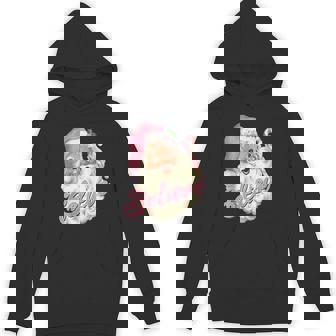 Vintage Retro Pink Santa Claus Christmas Candy Cane Unisex Hoodie - Monsterry