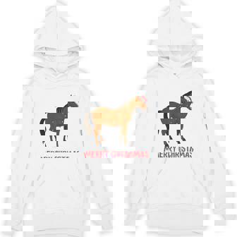 Cute Horse Christmas Tree Lights Xmas Holidays Unisex Hoodie - Monsterry