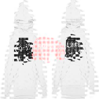 Red Plaid Grammy Bear Matching Family Christmas Eve Buffalo Unisex Hoodie - Monsterry