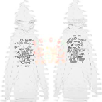 Retro Groovy PICU Nurse Christmas Tree Snowman Reindeer Unisex Hoodie - Monsterry