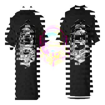 Astronaut Donut Pizza Lovers Spaceman Galaxy Space Universe T-Shirt - Monsterry