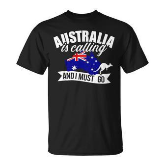 With Australien Ruft Und Ich Muss Gehen T-Shirt - Geschenkecke