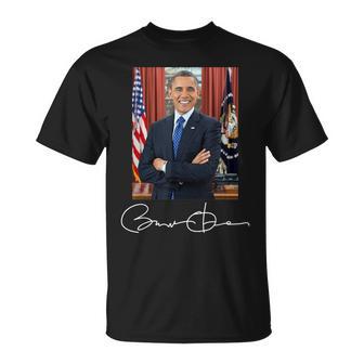 Barack Obama Signature And Portrait T-Shirt - Geschenkecke