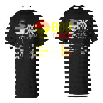 BBQ Timer Barbecue Beer Chart Grill Cooking Time T-Shirt - Monsterry