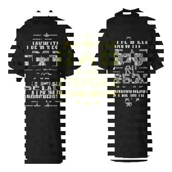 Best Dad And Stepdad Christmas From Wife For Husband T-Shirt - Monsterry