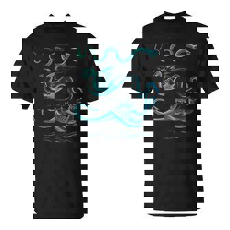 Blue Green Sea Serpents Snakes Dragons Marine Reptile Lovers Premium T-Shirt - Monsterry