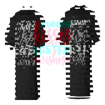 Bunny Kisses Easter Wishes Happy Easter Rabbit Cool T-Shirt - Monsterry