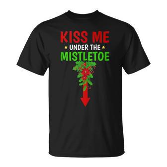Christmas Kiss Me Under The Mistletoe Tank Top T-Shirt - Monsterry