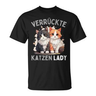 Crazy Cats Lady Cats Slogan T-Shirt - Geschenkecke