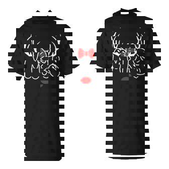 Cute Couple Matching Outfit Holiday Mrs Reindeer Premium T-Shirt - Monsterry
