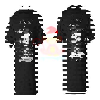 Cute Monkey In The Snow Merry Christmas Tank Top T-Shirt - Monsterry
