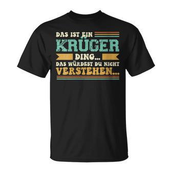 Damen Das Ist Ein Krüger Ding Spruch Für Familie Krüger Mit-Ausschnitt T-Shirt - Geschenkecke