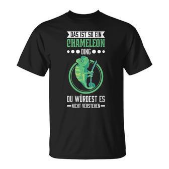 Damen Das Ist So Ein Chameleon Ding Chamäleon Mit-Ausschnitt T-Shirt - Geschenkecke