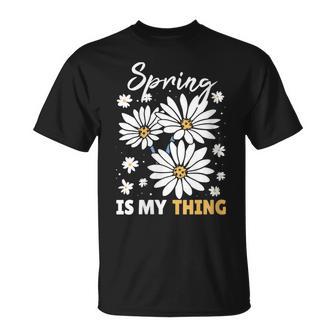 Damen Frühling Ist Mein Ding Gänseblümchen Mit-Ausschnitt T-Shirt - Geschenkecke