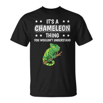 Damen Ist So Ein Chamäleon Ding Lustiger Spruch Chamäleons Mit-Ausschnitt T-Shirt - Geschenkecke