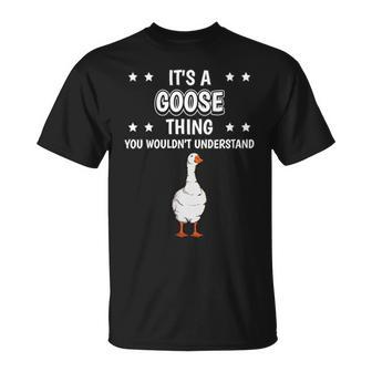 Damen Ist So Ein Gans Ding Lustiger Spruch Gänse Mit-Ausschnitt T-Shirt - Geschenkecke