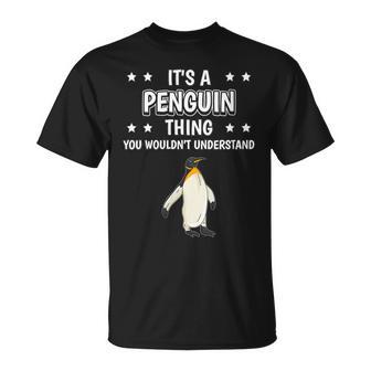 Damen Ist So Ein Pinguin Ding Lustiger Spruch Pinguine Mit-Ausschnitt T-Shirt - Geschenkecke