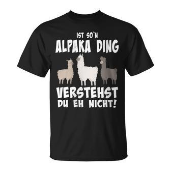 Damen Ist So N Alpaka Ding Alpaka Und Lamas Mit-Ausschnitt T-Shirt - Geschenkecke