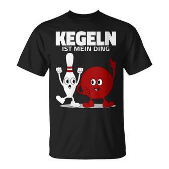 Damen Lustige Kugel & Kegel I Kegeln I Kegeln Ist Mein Ding Mit-Ausschnitt T-Shirt - Geschenkecke