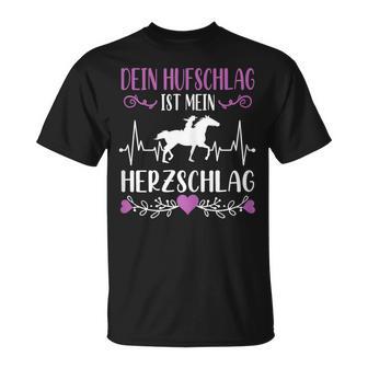 Dein Houfschlag Ist Mein Herzschlag Pferdede Girls' T-Shirt - Geschenkecke