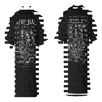 Double Bass Player Bassist Musical Instrument Vintage Patent T-Shirt - Monsterry