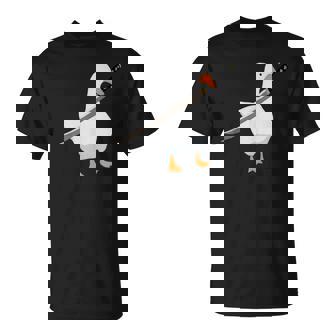 Duck With Sword Duck Wielding a Katana Knife Goose Tank Top T-Shirt - Monsterry