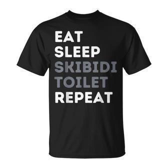 Eat Sleep Skibidi Toilet Repeat Skibidi Toilet Meme T-Shirt - Thegiftio UK