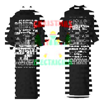 Electrician Xmas Party Christmas Holidays With Electrician T-Shirt - Monsterry