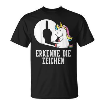 Erkenne Die Zeichen Unicorn Sarcasm Saying Women's T-Shirt - Geschenkecke