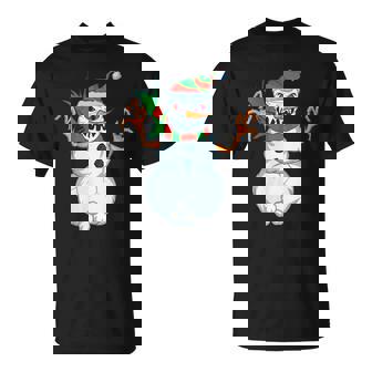 Evil Snowman Creepy Clip Art Christmas Horror Snowman T-Shirt - Monsterry