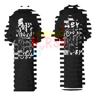 Family Pajamas Happy New Year Nurse Crew Christmas For Nurse T-Shirt - Monsterry