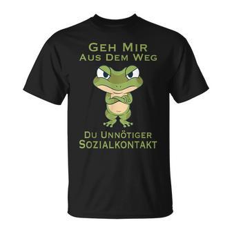 Frog Geh Mir Aus Dem Weg Du Unnötiger Sozialkontakt Geh Mir Aus T-Shirt - Geschenkecke