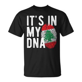 It's In My Dna Lebanon Flag Fingerprint T-Shirt - Geschenkecke