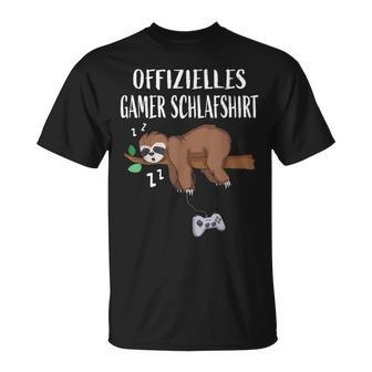 Gamer Pyjamas Sloth Gamingideo Player T-Shirt - Geschenkecke