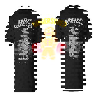 Gingershred Gingerbread Man Gym Bodybuilding Christmas T-shirt - Monsterry