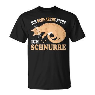 Ich Schnarche Nicht Ich Schnurre Katzen Official Sleep T-Shirt - Geschenkecke