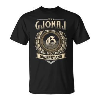 It's A Gjonaj Thing You Wouldn't Understand Name Vintage T-Shirt - Thegiftio UK