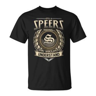 It's A Speers Thing You Wouldn't Understand Name Vintage T-Shirt - Thegiftio UK