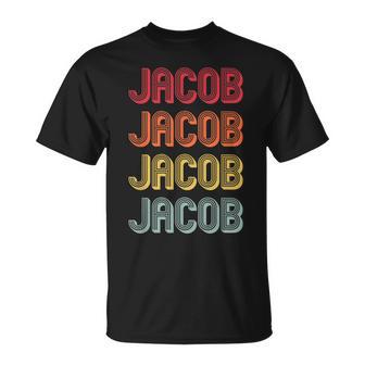 Jacob Geschenk Nachname Lustig Retrointage 80Er Jahre Geburtstagstreffen T-Shirt - Geschenkecke