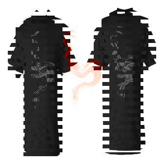 Japanese Dragon Red Serpent Tshirt Graphic Snake Art T-Shirt - Monsterry