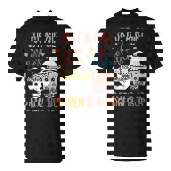 Just A Girl Who Loves Ramen And Boba Bubble Tea Japanese T-Shirt - Monsterry