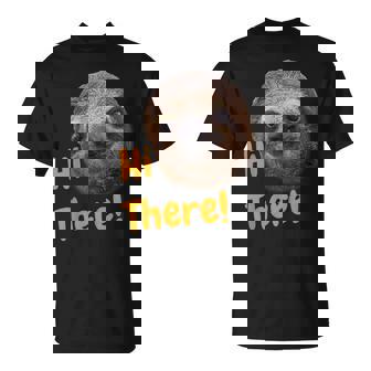 Kids Cute Sloth Forest Animals For Kids Hi There Happy Sloth Face T-Shirt - Monsterry