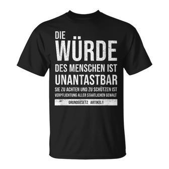 Basic Law Article 1 Die Würde Des Menschen Ist Unantastbar T-Shirt - Geschenkecke