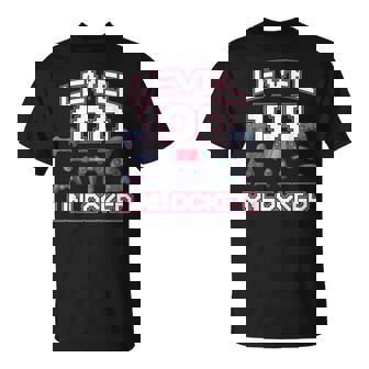 Level 100 Unlocked Gaming Addict 100th Birthday Viedo Gamer T-Shirt - Monsterry