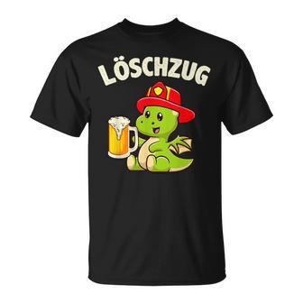 Löschzug Feuerwehr Beer Dino Fireman T-Shirt - Geschenkecke